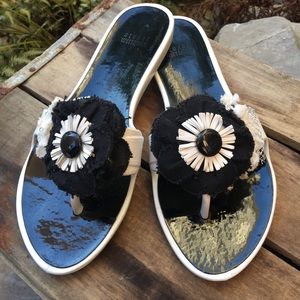 Stuart Weitzman Flower Flip Flops